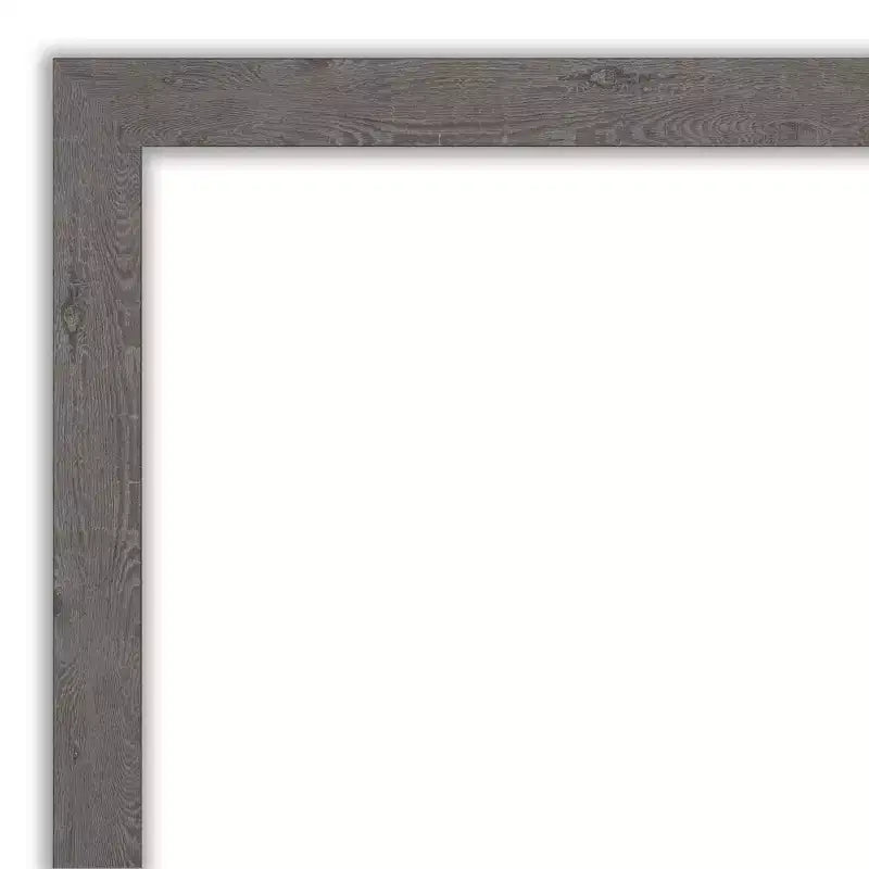 Specchio da parete per bagno con cornice stretta grigio rustico a listelli non smussati 22" x 28"