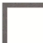 Specchio da parete per bagno con cornice stretta grigio rustico a listelli non smussati 22" x 28"