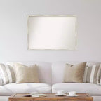 Specchio da parete 40" x 29" con cornice stretta metallizzata screpolata e senza smussatura