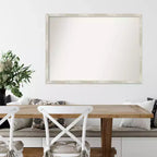 Specchio da parete 40" x 29" con cornice stretta metallizzata screpolata e senza smussatura