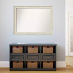 Specchio da parete per bagno 43" x 32" con cornice crema Regal Birch senza smussatura