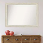 Specchio da parete per bagno 43" x 32" con cornice crema Regal Birch senza smussatura