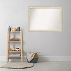 Specchio da parete per bagno 43" x 32" con cornice crema Regal Birch senza smussatura