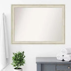 Specchio da parete per bagno 43" x 32" con cornice crema Regal Birch senza smussatura
