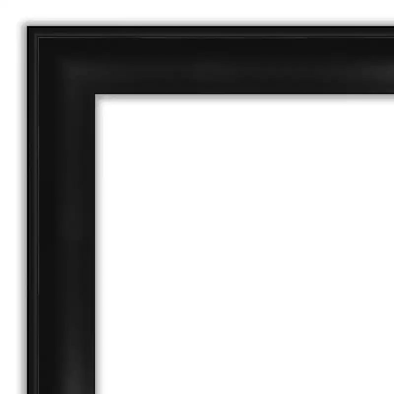 Specchio da parete 22" x 28" Grand Black con cornice sottile, senza smussature – Rettangolare, moderno, a parete