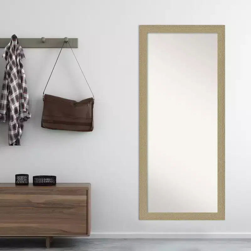Specchio intero da terra reclinabile con cornice dorata a mosaico non smussata, 71 x 162 cm