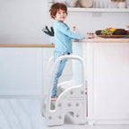 Sgabello a 3 gradini per bambini con maniglie – Antiscivolo, leggero per bagno, cucina e vasino
