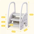Sgabello a 3 gradini per bambini con maniglie – Antiscivolo, leggero per bagno, cucina e vasino