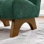 Poltrona accent Art Leon in tessuto pile polare con gambe in legno di caucciù