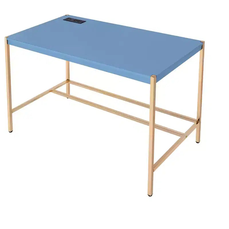 Okak 42IN Elegante Scrivania con Gambe in Metallo Dorato, Scrivania Alta con Ampio Piano del Tavolo, Scrivania da Ufficio per Soggiorno, Sala Lettura