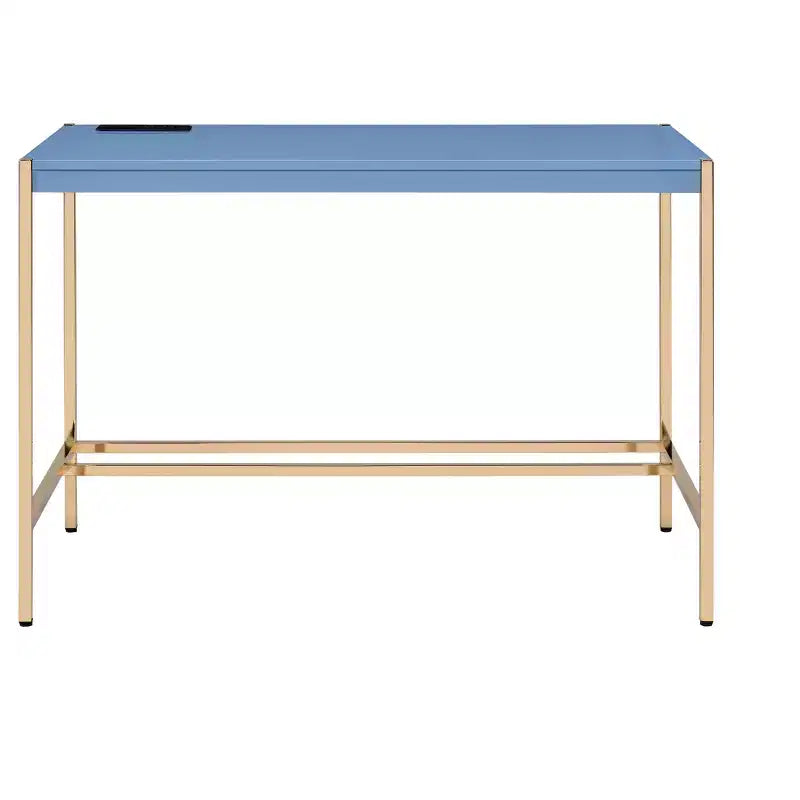 Okak 42IN Elegante Scrivania con Gambe in Metallo Dorato, Scrivania Alta con Ampio Piano del Tavolo, Scrivania da Ufficio per Soggiorno, Sala Lettura