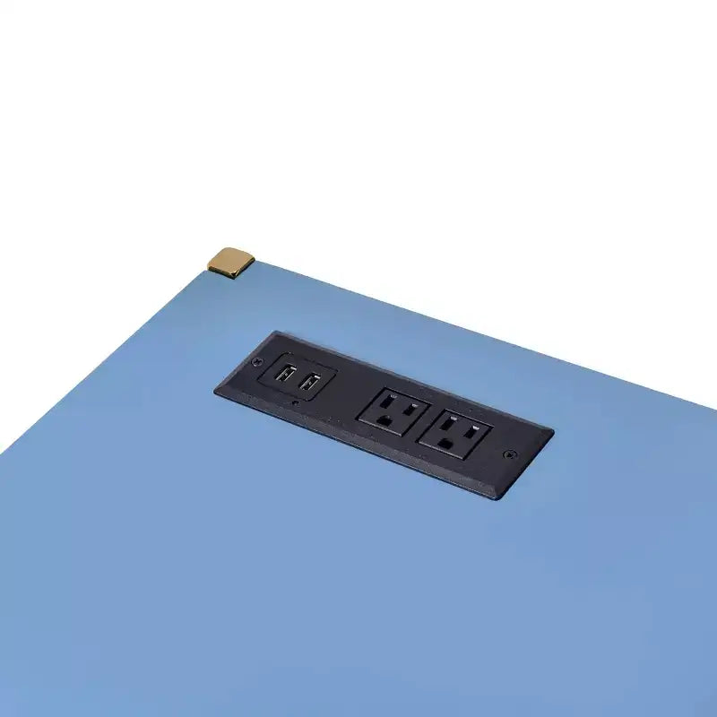 Okak 42IN Elegante Scrivania con Gambe in Metallo Dorato, Scrivania Alta con Ampio Piano del Tavolo, Scrivania da Ufficio per Soggiorno, Sala Lettura