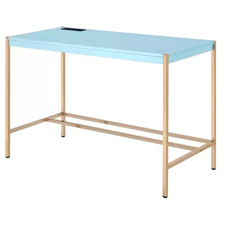 Okak 42IN Elegante Scrivania con Gambe in Metallo Dorato, Scrivania Alta con Ampio Piano del Tavolo, Scrivania da Ufficio per Soggiorno, Sala Lettura