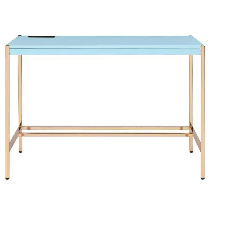 Okak 42IN Elegante Scrivania con Gambe in Metallo Dorato, Scrivania Alta con Ampio Piano del Tavolo, Scrivania da Ufficio per Soggiorno, Sala Lettura
