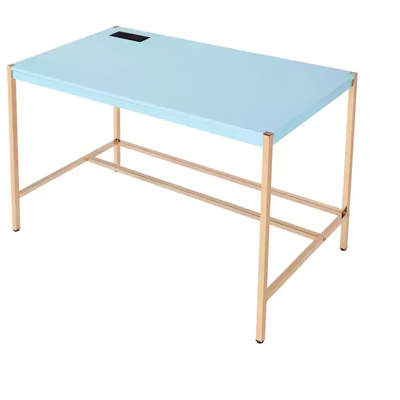 Okak 42IN Elegante Scrivania con Gambe in Metallo Dorato, Scrivania Alta con Ampio Piano del Tavolo, Scrivania da Ufficio per Soggiorno, Sala Lettura