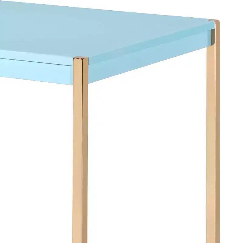 Okak 42IN Elegante Scrivania con Gambe in Metallo Dorato, Scrivania Alta con Ampio Piano del Tavolo, Scrivania da Ufficio per Soggiorno, Sala Lettura