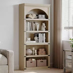 Libreria ad arco in stile rustico alta 174,5 cm, scaffale a 5 ripiani in legno per soggiorno, ufficio e biblioteca