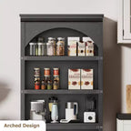 Libreria ad arco in stile rustico alta 174,5 cm, scaffale a 5 ripiani in legno per soggiorno, ufficio e biblioteca