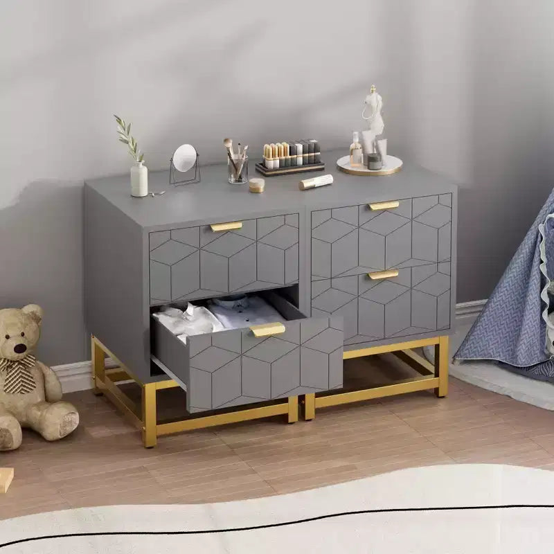 Comodino con 2 cassetti, Cassettiera piccola, Comodino da comodino, Tavolo per camera da letto, Soggiorno,