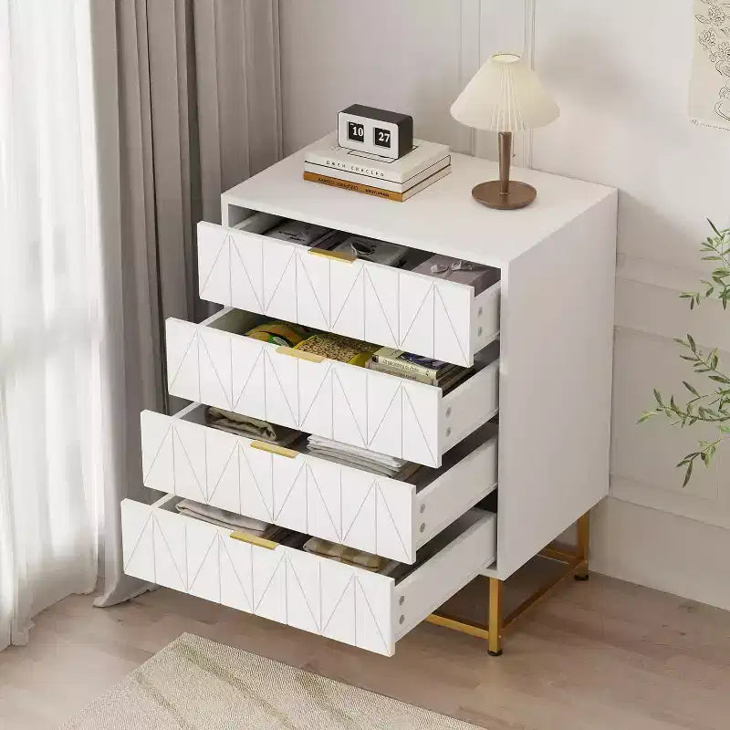 Mobile TV, Comodino, Tavolino, Cassettiera moderna con maniglie in metallo, Credenza organizer per camera da letto, soggiorno