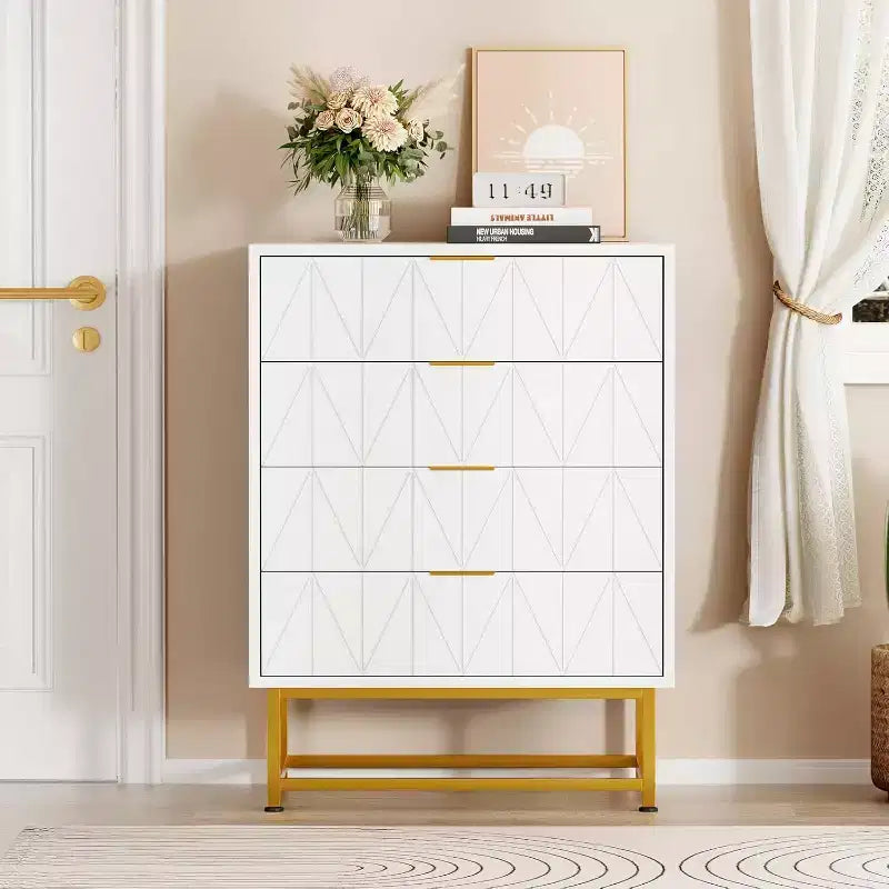 Mobile TV, Comodino, Tavolino, Cassettiera moderna con maniglie in metallo, Credenza organizer per camera da letto, soggiorno