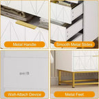 Mobile TV, Comodino, Tavolino, Cassettiera moderna con maniglie in metallo, Credenza organizer per camera da letto, soggiorno