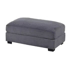 Ottoman Royal Hampton, Velluto a Coste Grigio Scuro, Gambe Nere, 45 x 28 Pollici