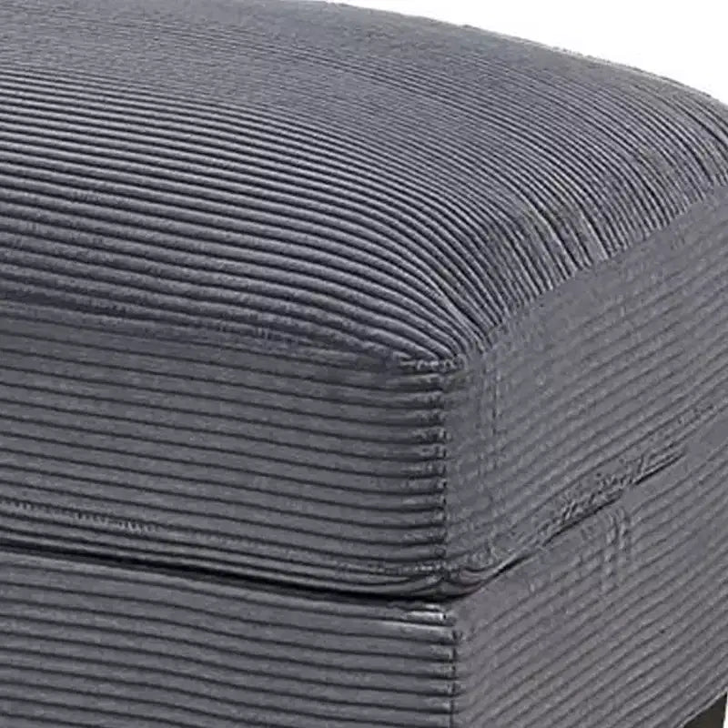Ottoman Royal Hampton, Velluto a Coste Grigio Scuro, Gambe Nere, 45 x 28 Pollici