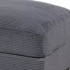 Ottoman Royal Hampton, Velluto a Coste Grigio Scuro, Gambe Nere, 45 x 28 Pollici