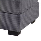 Ottoman Royal Hampton, Velluto a Coste Grigio Scuro, Gambe Nere, 45 x 28 Pollici
