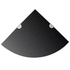 Corner Shelf Black Tempered glass Small Wall mounting