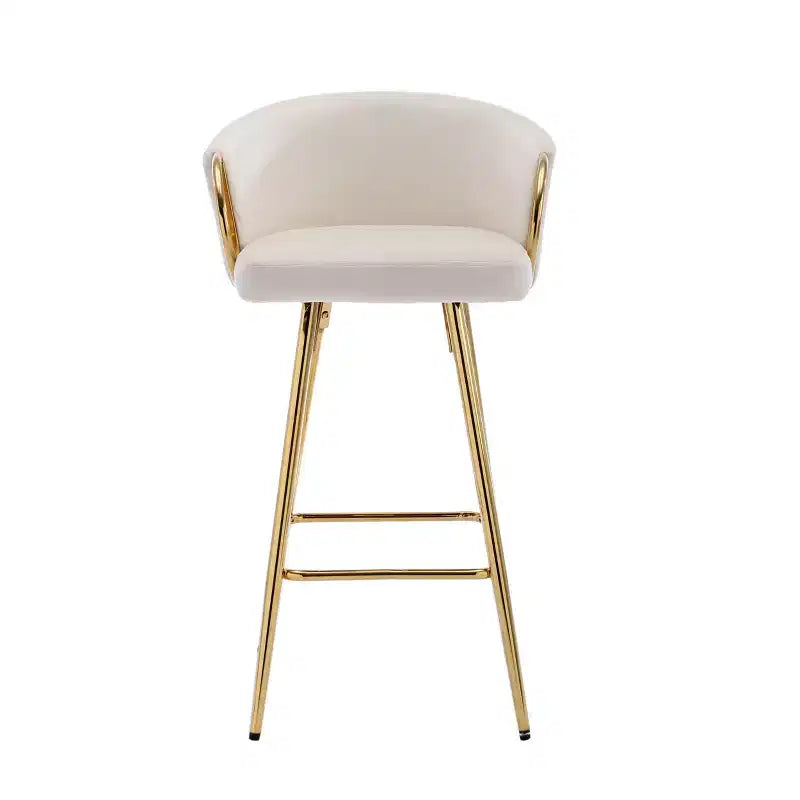 Okak Set di 2 Sgabelli da Bar da 76 cm, Altezza Contatore, Sgabelli con Poggiapiedi Cromato e Schienale in Velluto, Sedie da Bar per Cucina