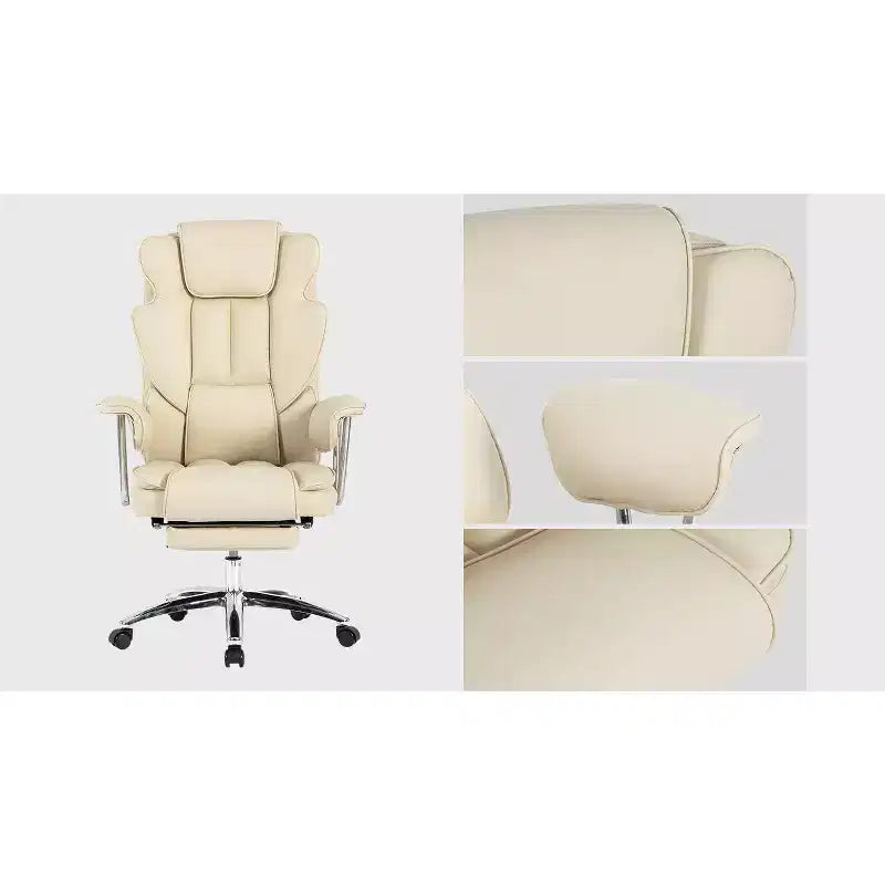 Sedia da ufficio direzionale con schienale alto, sedia da ufficio ergonomica con sedile extra largo, supporto lombare e braccioli imbottiti, sedia da scrivania girevole con ruote per casa