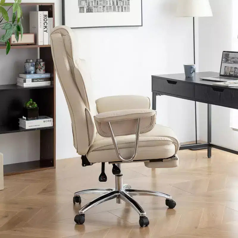 Sedia da ufficio direzionale con schienale alto, sedia da ufficio ergonomica con sedile extra largo, supporto lombare e braccioli imbottiti, sedia da scrivania girevole con ruote per casa