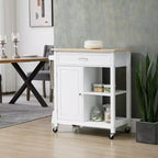 Carrello da cucina con isola, isola da cucina mobile con ripiano portaoggetti, piano in legno massello, cassetto, per sala da pranzo