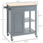 Carrello da cucina con isola, isola da cucina mobile con ripiano portaoggetti, piano in legno massello, cassetto, per sala da pranzo