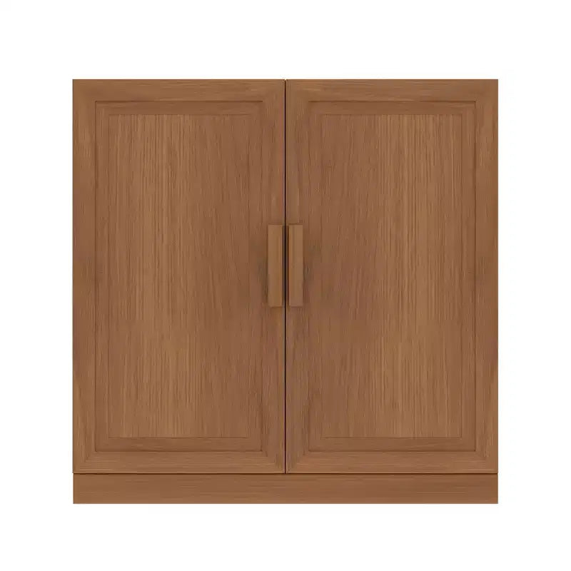 Mobile angolare moderno a doppia anta in legno massello – Ripiani regolabili, Beige