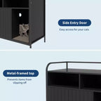 Contenitore nascosto per lettiera per gatti – Mobiletto in legno con anta scorrevole e ripiani, a prova di cane, ideale per la toilette del gatto.