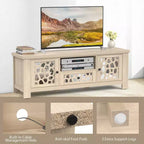 Mobile porta TV da 55" stile retrò con ante a specchio e cassetto