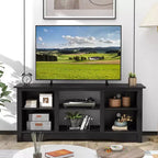 Mobile TV da 58" con centro di intrattenimento e 3 ripiani regolabili – Adatto per TV da 65", Nero