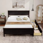 Struttura Letto Matrimoniale in Legno con 2 Cassetti Contenitore e Spazio Sottoletto – Espresso
