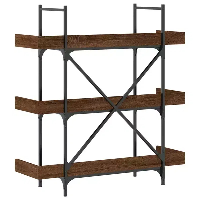 vidaXL Libreria Quercia marrone Legno multistrato e metallo 100 x 33 x 108,5 cm