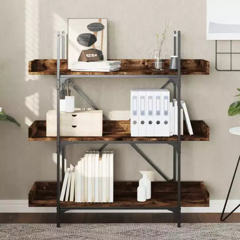 vidaXL Libreria Quercia marrone Legno multistrato e metallo 100 x 33 x 108,5 cm