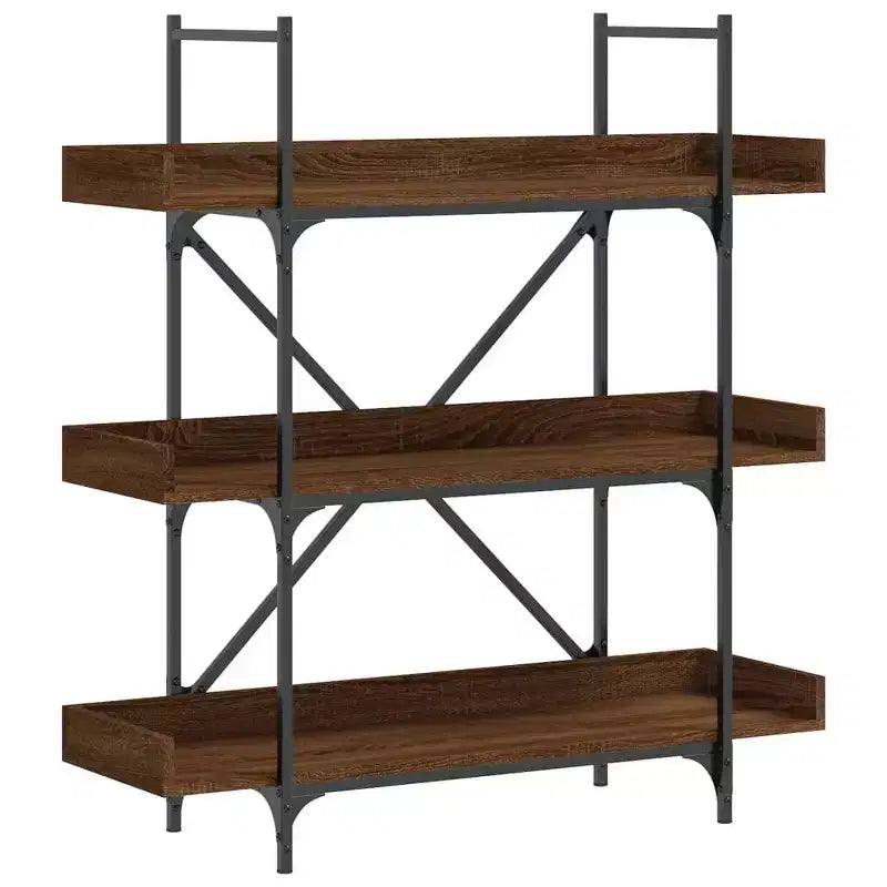 vidaXL Libreria Quercia marrone Legno multistrato e metallo 100 x 33 x 108,5 cm