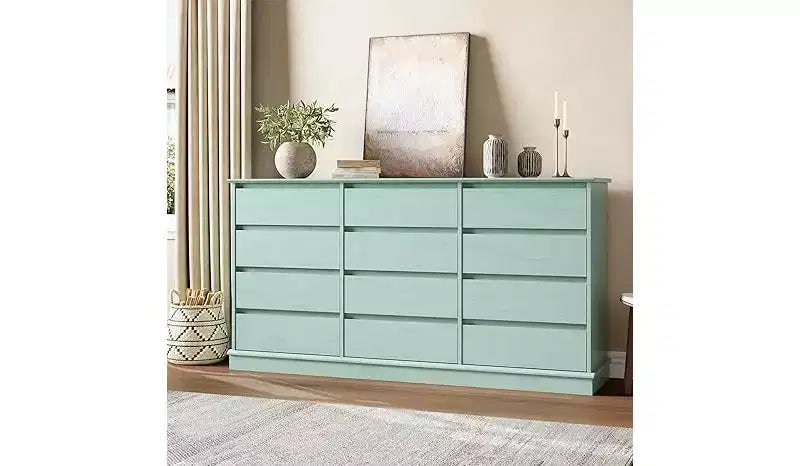 Comodino a 12 cassetti, Cassettiera con cassetti profondi, Cassettiera doppia grande per armadio con piano largo, Cassettiera alta in legno per soggiorno, camera da letto