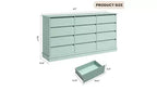 Comodino a 12 cassetti, Cassettiera con cassetti profondi, Cassettiera doppia grande per armadio con piano largo, Cassettiera alta in legno per soggiorno, camera da letto