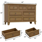 Cassettiera a 7 cassetti moderna in legno con maniglie vintage – Camera da letto e porta TV