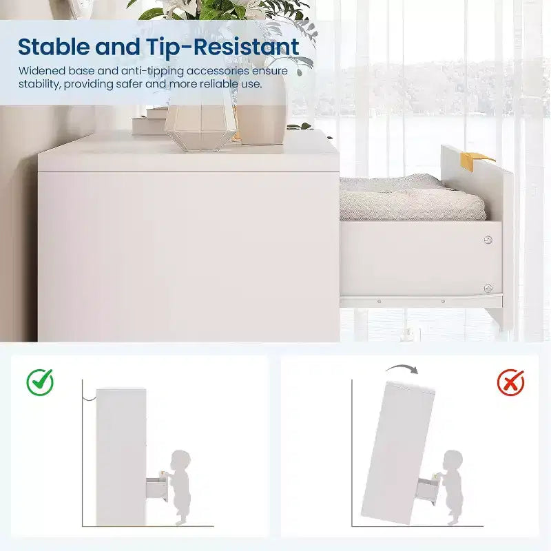 Comò a 4 cassetti con scanalature – Cassettiera moderna con texture a onda per camera da letto e cameretta