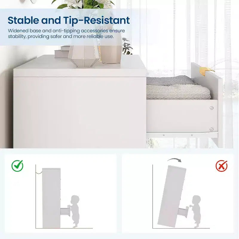 Comò a 4 cassetti con scanalature – Cassettiera moderna con texture a onda per camera da letto e cameretta