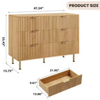 Cassettiera doppia scanalata a 6 cassetti e porta TV con gambe dorate – Organizer per camera da letto e soggiorno